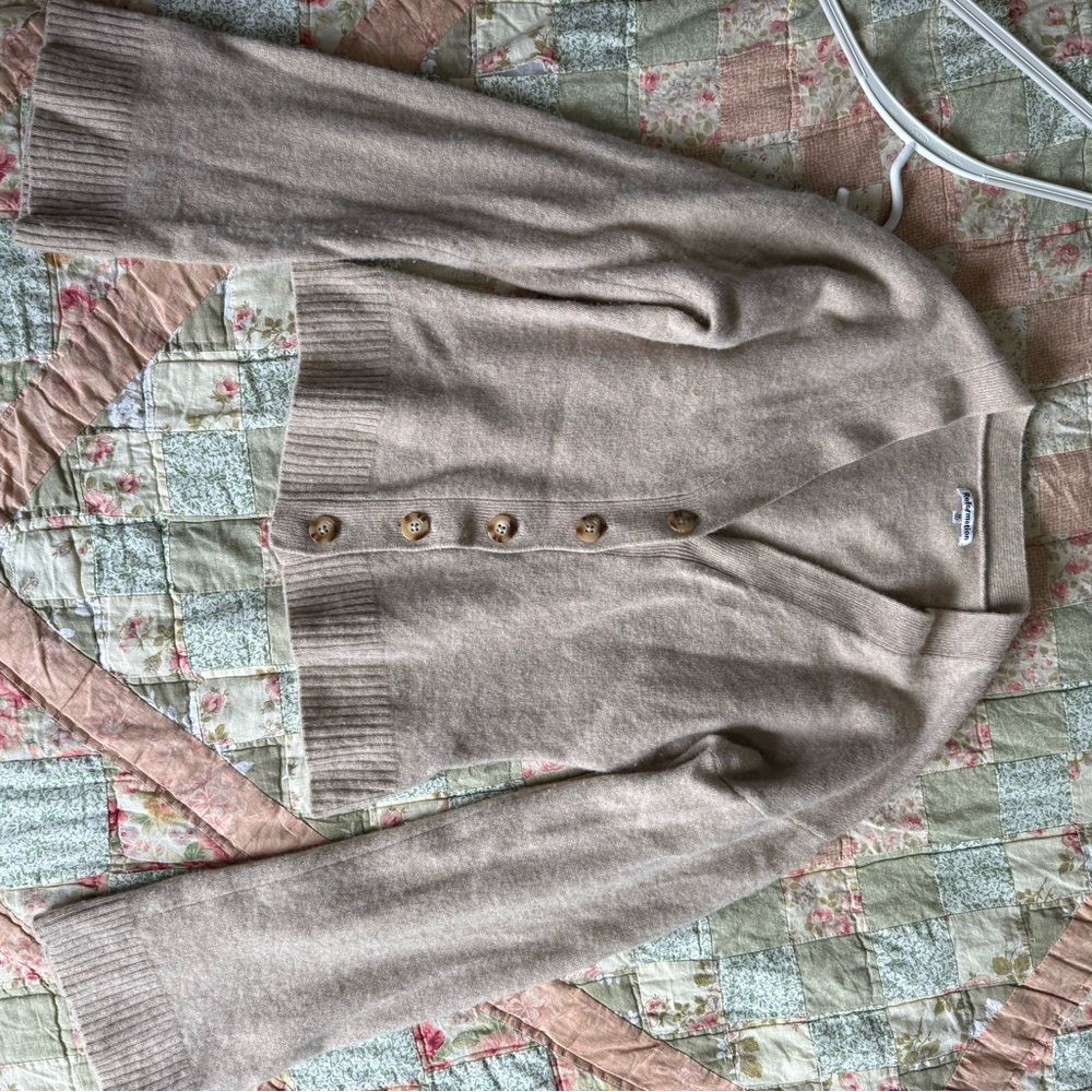 Reformation Tan Button-Up Cardigan